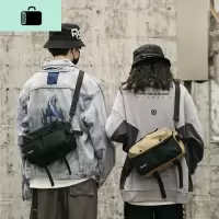 单肩包男潮街头潮牌个性嘻哈复古休闲学生韩版小背包斜挎包NEW LAKE男士斜挎包