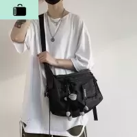 工装斜挎包男士潮牌百搭学生ins潮日系背包时尚潮流休闲单肩包女NEW LAKE