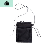 20自制isn风新款机能抽绳百搭街头男女单肩斜挎包韩版镂空小方包NEW LAKE 黑色男士斜挎包