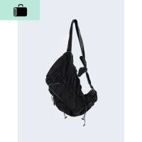 JUMP NEXT 韩国自制 街头潮人ins反光3M机能风单肩打结斜跨包男女NEW LAKE 黑色男士单肩包