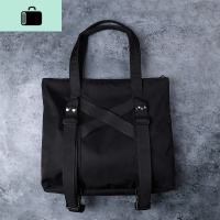 2019新款休闲运动单肩书包男女双肩背包托特手提包牛津布包NEW LAKE 黑色男士单肩包