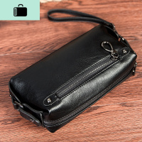 商务休闲男士手抓包 新款男包时尚皮质手抓包街头潮男手腕包手包NEW LAKE 黑色男士手拿包