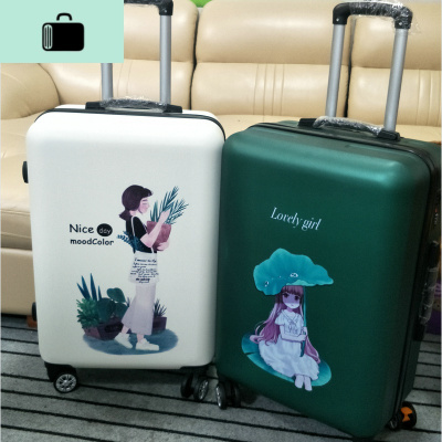 抖音卡通拉杆箱20寸可爱行李箱女韩版万向轮小清新旅行箱24密码箱NEW LAKE
