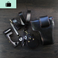 NEW LAKE适用Fujifilm/富士X-T4相机包 xt4半套底座 复古皮套手柄 保护套NEW L 黑色数码相机包