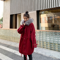 FISH BASKET派克棉服2020年新款女中长款加绒加厚收腰棉衣工装棉袄冬季外套潮棉衣女