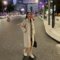 FISH BASKET毛呢外套女中长款2020新款韩版赫本风呢子大衣小个子冬装加厚毛呢外套