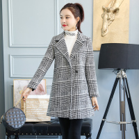 FISH BASKET2020新款女韩版小个子修身加棉加厚毛呢外套女中长款呢子大衣毛呢外套