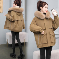 FISH BASKET棉服女短款2020冬季新款韩版宽松加绒加厚保暖ins港风派克服外套棉衣女