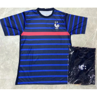 特价清仓欧洲杯足球服短袖套装中国阿根廷梅西C罗球衣运动训练服 蓝色F国-主场 140