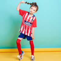 儿童足球服套装男童阿根廷梅西c罗足球衣女孩幼儿园小学生训练服 18-19马竟红 XXL