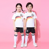 儿童足球服套装男童阿根廷梅西c罗足球衣女孩幼儿园小学生训练服 19-20德国白色 150