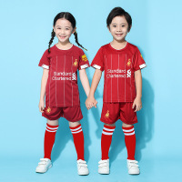 儿童足球服套装男童阿根廷梅西c罗足球衣女孩幼儿园小学生训练服 19-20利物普红色 S