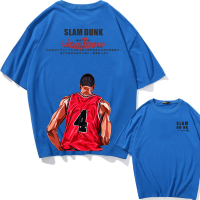 灌篮高手T恤男短袖篮球衣运动樱木花道动漫印花夏科比纪念衣服桖 英文4号-蓝色 XS/160