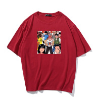 灌篮高手T恤男短袖篮球衣运动樱木花道动漫印花夏科比纪念衣服桖 卡通灌篮-红色 4XL