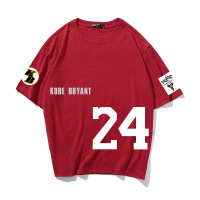 灌篮高手T恤男短袖篮球衣运动樱木花道动漫印花夏科比纪念衣服桖 字母24袖子-红色 L