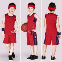 儿童篮球服套装服装男童女幼儿小学生训练队服运动球衣定制男孩 红色2066 XXS