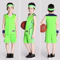儿童篮球服套装服装男童女幼儿小学生训练队服运动球衣定制男孩 3055荧光绿色 XXL