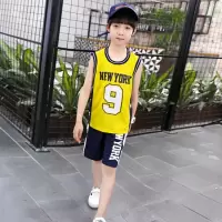 儿童球服男童套装夏装2020新款童装篮球速干服中大童帅气背心男孩 9号黄色（偏小一码） 120