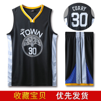 科比球衣24号詹姆斯球衣杜兰特欧文库里球衣儿童定制篮球服套装男 勇S-30号库L黑色套装【送护臂】 儿童L