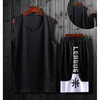 18新款詹姆斯篮球服套装男 大学生科比球衣路人王街头比赛服定制 一战成名黑色 S135-145CM