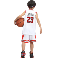 儿童篮球服套装男孩詹姆斯球衣蓝球训练服队服学生透气科比24背心 公L23号乔丹白色 2XS/适合99-105CM