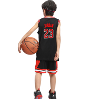 儿童篮球服套装男孩詹姆斯球衣蓝球训练服队服学生透气科比24背心 公L23号乔丹黑色 M/适合130-140CM