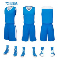 儿童篮球服男女套装小学生青少年中大童表演服幼儿球衣定制印字号 703天蓝色 M/130-140身高