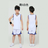儿童篮球服男女套装小学生青少年中大童表演服幼儿球衣定制印字号 勇S白色 10码数/115-125身高