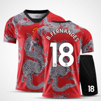 曼联足球球衣男19-20博格巴6号成人短袖套装比赛儿童训练装备队服 曼连龙纹红18号费尔南德斯 M