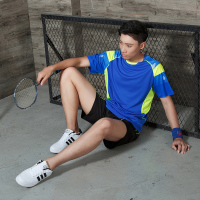 羽毛球服套装男女款乒乓球网球服情侣夏季透气速干比赛运动服定制 9825男款蓝色-套装 更大码