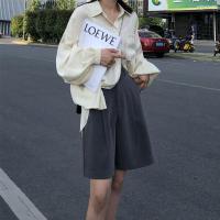 2020新款夏季大码五分短裤女直筒宽松休闲西装裤垂感显瘦阔腿裤子 灰色 L