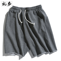 青年短裤潮牌ins运动休闲裤子男士潮流宽松百搭夏季薄款五分卫裤 深灰色（不封边） 5XL