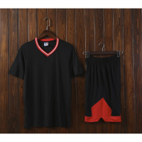 短袖韩版篮球服套装男士定制DIY篮球衣学生比赛儿童 NGN黑色空版 XL（建议身高165-170CM体重55-62公斤）