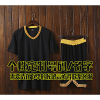 短袖韩版篮球服套装男士定制DIY篮球衣学生比赛儿 NQS黑色个性定制 S（建议身高145-155CM体重32-38公斤）
