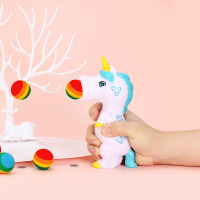 解压独角兽弹射球玩具 可爱卡通珠珠发泄球捏捏拉伸弹力玩具