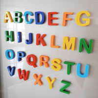 创意儿童磁性数字画板贴冰箱贴英文字母彩色26个大小写字母益智认知教具 字母26块+数字37块
