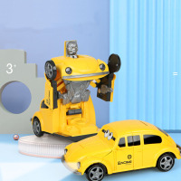 [5天内发货]儿童变形汽车玩具 电动万向灯光音乐小汽车模型 大黄车机器人汽车