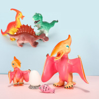 [3款可选,款式备注]}搪胶软胶恐龙母子4件套装霸王龙翼龙腕龙宝宝早教认知启蒙小玩具