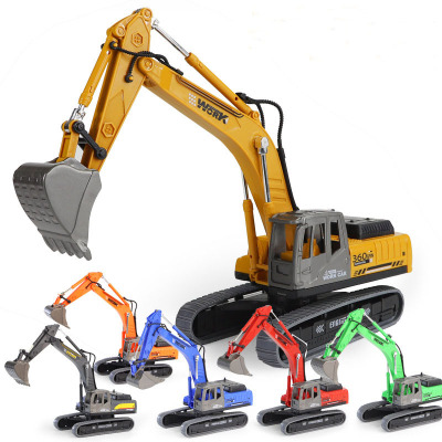 新款车模挖掘机模型玩具工程车玩具车仿真摆件可旋转挖土机