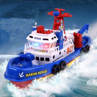 电动海上消防船电动会喷水儿童玩具小男孩军舰船模轮船戏水洗澡 海上消防船