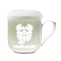 古镇陶瓷景德镇星座杯茶杯带盖过滤杯玲珑水杯白瓷马克杯天蝎座