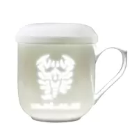 古镇陶瓷景德镇星座杯茶杯带盖过滤杯玲珑水杯白瓷马克杯天蝎座