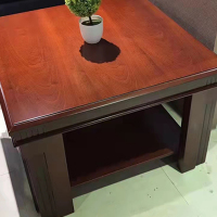 汉超广东款0.8米X0.8米加厚双层实木办公方茶几CJ-925