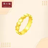 周大福 ING系列 蜂巢 足金黄金戒指计价(工费:248元)EOF365 