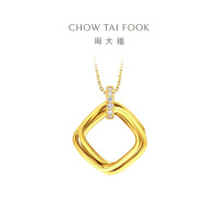 周大福17916系列方式复古几何环22K金钻项链吊坠CE63555送礼D 七夕礼物