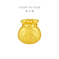周大福 珠宝首饰 蝴蝶结福袋 定价足金黄金转运珠 EOR552