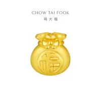 周大福 珠宝首饰 蝴蝶结福袋 定价足金黄金转运珠 EOR552