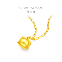 周大福CoCo Cat系列 猫头吊坠 足金黄金套链(工费:260计价)EOF892 