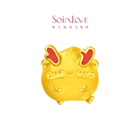 周大福SOINLOVE「萌宠」蜜粉金蜜桃乌龙黄金足金生肖龙转运珠女 VR1188 七夕礼物