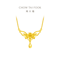 周大福 花形 足金黄金项链吊坠(工费:320计价) EOF124 